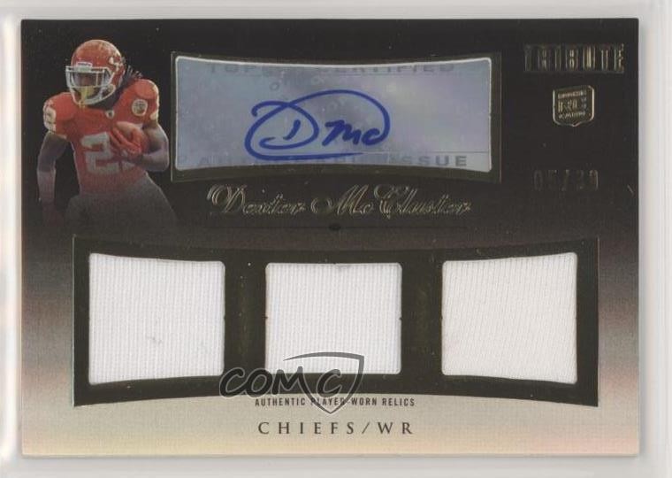 Dexter McCluster Topps Tribute Triple Relics Autograph #ATRDMR Black