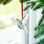 Set of 2 Crystal Hummingbird Suncatchers Rainbow Glass for Window & Garden Decor photo 4