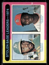 1975 Topps #309 1974 Stolen Base Leaders (Bill North / Lou Brock)