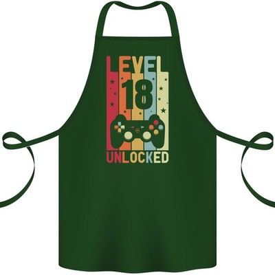 18. Geburtstag 18 Jahre Level Up Gaming Baumwollschürze 100% Bio