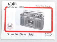 Alte Bedienungsanleitung Stereo Radio Recorder Studio electronic 2020