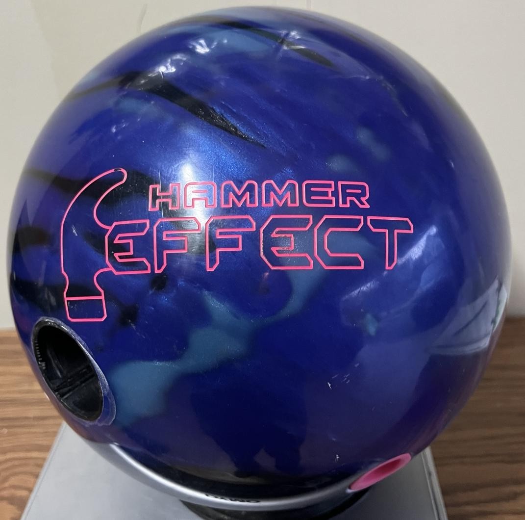 USED Hammer Effect Pearl Reactive Bowling Ball, Maroon/Blue/Black