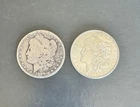 Two Morgan Silver Dollars 1896-O and 1921