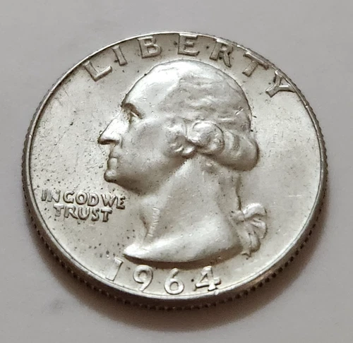 AU 1964 D Washington Quarter 25c 90% Silver (X6)