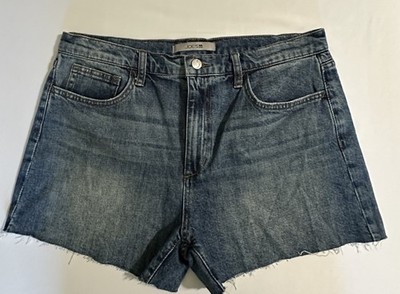 Joe s Jeans High Rise Morgan Denim Shorts Women s Size 31 Raw Hem Blue Jean