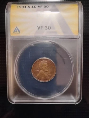 1931 S 1C Lincoln Wheat Cent ANACS VF 30 Very Fine