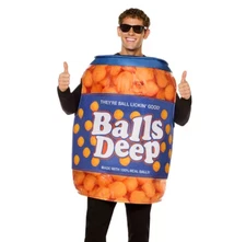 Cheese Balls Deep Spirit Halloween Costume Adult Mens Funny One Size