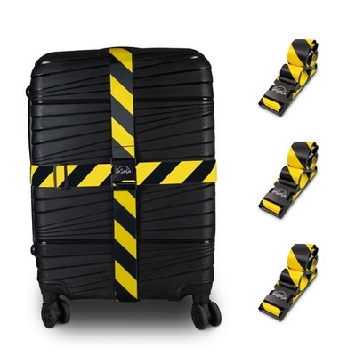Verstellbare Gepäckgurte für sicheres Reisen, TSA 74 Zoll, schwarz gelb 