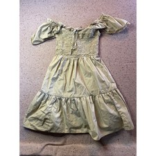 Gap Safari Dress XS Smocked Bodice Fit and Flare Tan