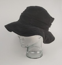 Vintage 1940s Black Velvet Asymmetrical Brim Hat with Gathered Crown