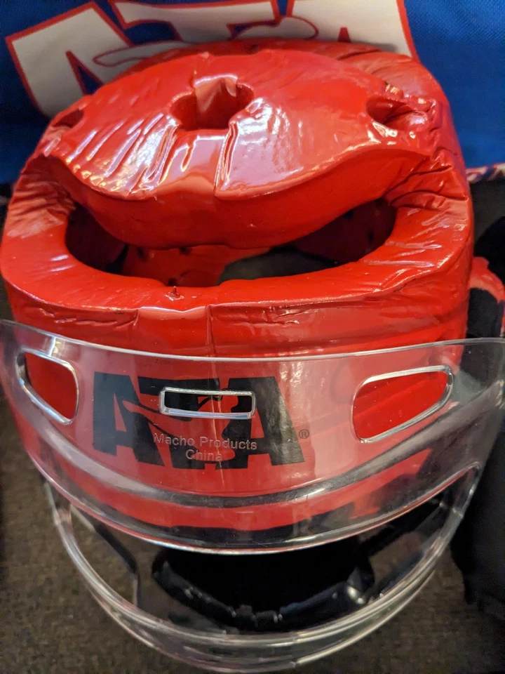 ATA Sparring Gear Taekwondo Karate Artes Marciales Casco Pecho Bolsa de Lona Juvenil Foto 3 de 4