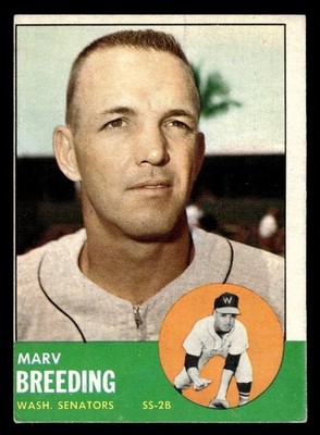 1963 Topps Baseball #149 Marv Breeding VG/EX *h1