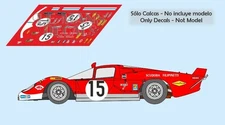 Decals Ferrari 512S Le Mans 2014 Alonso 1:32 1:43 1:24 1:18 slot 512 decals