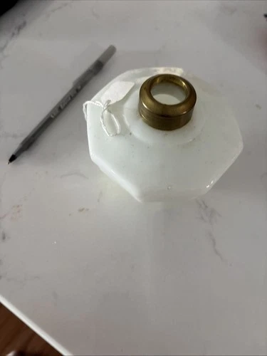 Antique Milk Glass Peg Lamp Oil