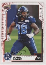 2020 Upper Deck CFL Red 61/165 Declan Cross #44 z6b
