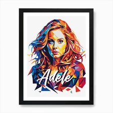 Adele Portrait WPAP Pop Art Art Pri Framed Wall Art Poster Canvas Print Picture