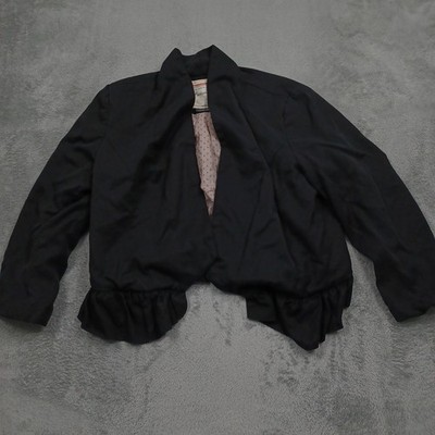 Cartonnier Blazer Womens Medium Black Anthropologie Preppy Boho