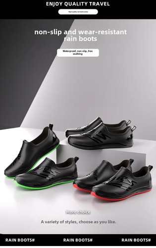 Botas de Motocicleta de PVC Parte Baja Antideslizantes Zapatos de Trabajo para Restaurante Cocina Chef - Imagen 15 de 29