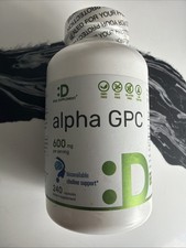 Alpha GPC 600mg Per Serving, 240 Capsules Brain Health  Non-GMO  Gluten Free
