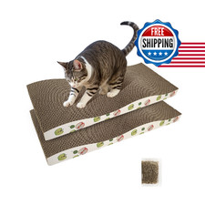 Timhaka Cat Scratching Board Corrugate Cat Scratcher For Indoor Cats Catnip Cat