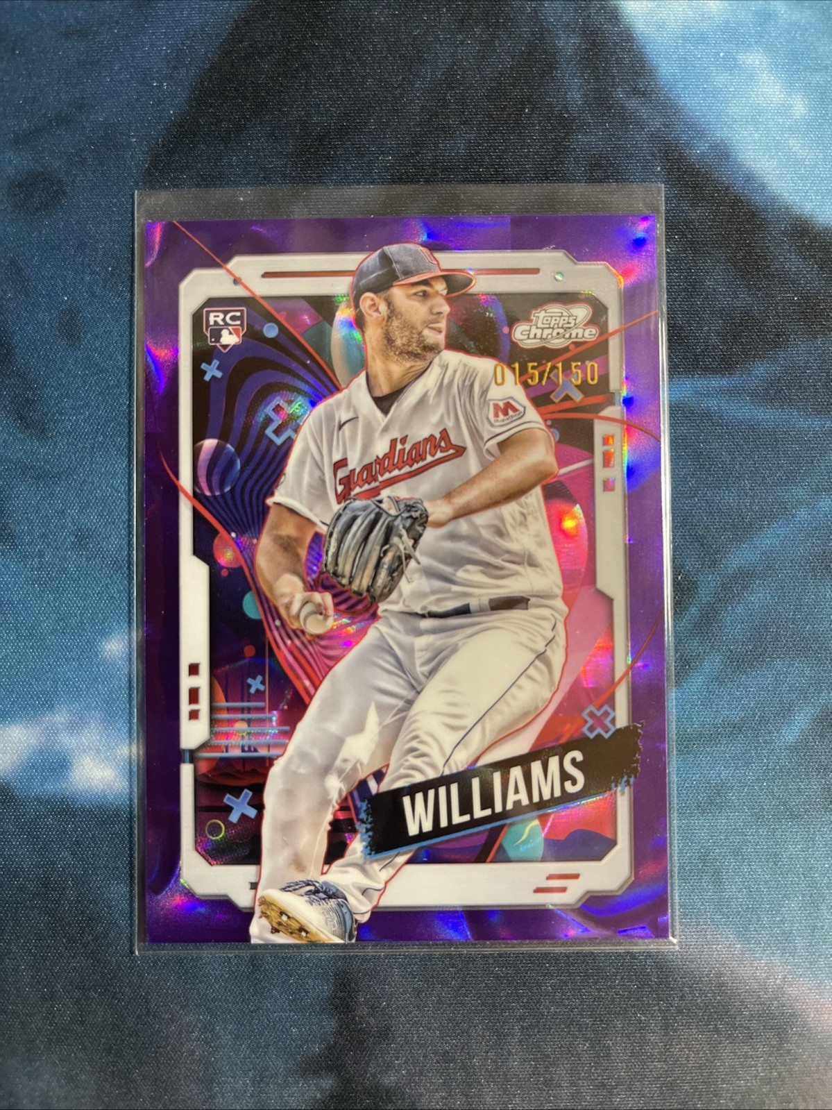2024 Topps Cosmic Chrome - Gavin Williams #63 Purple Nebula Refractor /150 (RC)