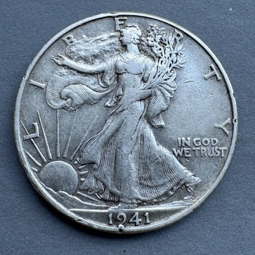 1941-D Walking Liberty Half Dollar, Extra Fine, Denver Mint