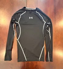 Under Armour HeatGear Men  s Compression Long Sleeve Crew Neck Shirt S Black/Gray
