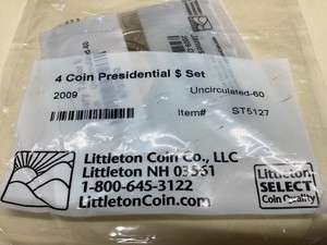 4 Coin Presidential Dollar Coin Set 2009 Uncirculated Littleton Coin Co