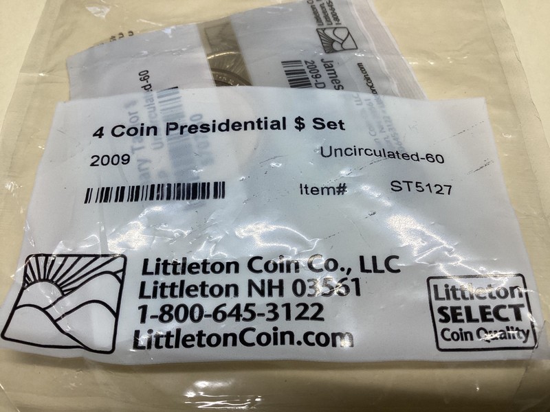 4 Coin Presidential Dollar Coin Set 2009 Uncirculated Littleton Coin Co