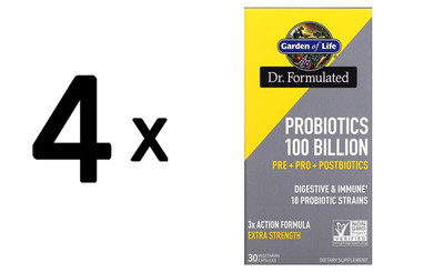 4 x Garden of Life Dr. Formulated Probiotics 100 Billion - 30 (1.249,92 EUR/kg)