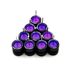 5x Purple Steelie Replacement Real Riders Wheels w/ Rubber Tires Sets 1/64 Cars