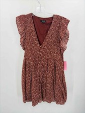 Pre-Owned Madewell Brown Size Medium Floral Short Short Sleeve Dress