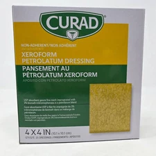 CURAD 4 X 4 INCH XEROFORM PETROLATUM DRESSINGS CUR253440 BOX OF 25 EXPIRES 03/27