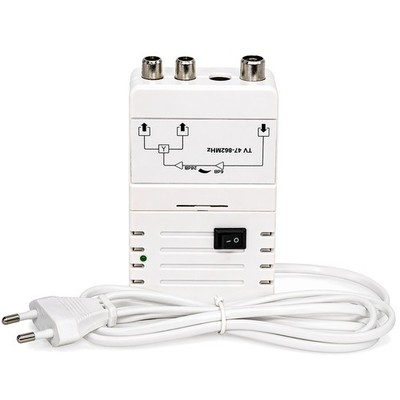25dB Antennen Verstärker Kabel Anlagen 2 TV Geräte Signal HD 4K DVB-C T2 IEC BK