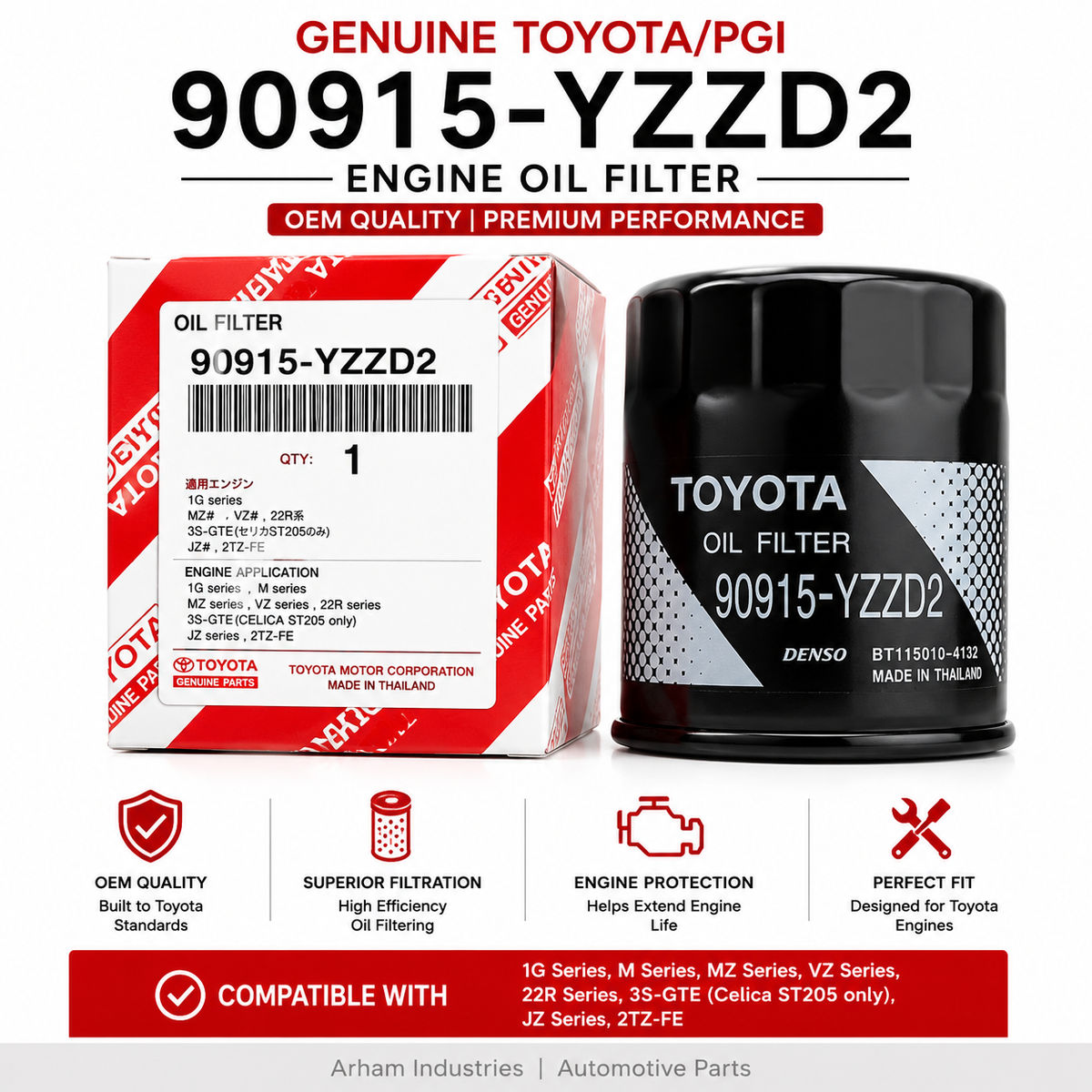 ② Tak Eji　185 65 15 Genuine Toyota/PGI 90915YZZD2 Filters - Engine Oil Filter | eBay