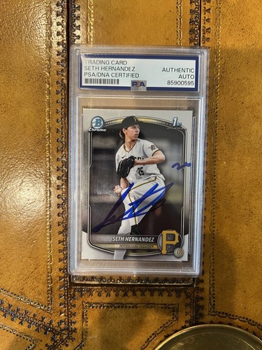 SETH HERNANDEZ BOWMAN 1st CHROME BDC-25 PSA AUTHENTIC AUTO