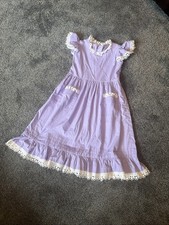 Vintage 70  s Homemade Lilac Purple Prairie Cottage Core Midi Dress