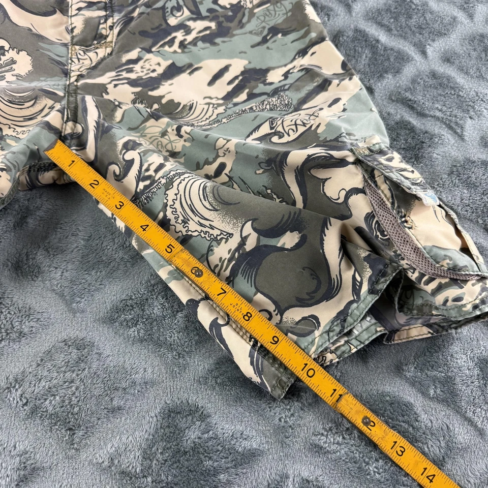 Pantalones Cortos de Board Roxy Para Mujer Grandes Verde Tostado Camuflaje Estampado de Ondas Surf Bañador Bolsillo Foto 4 de 4