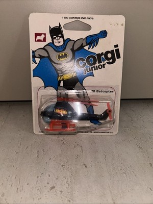 Corgi Junior Batman Helicopter CARDED  #78 Made In UK Batcopter