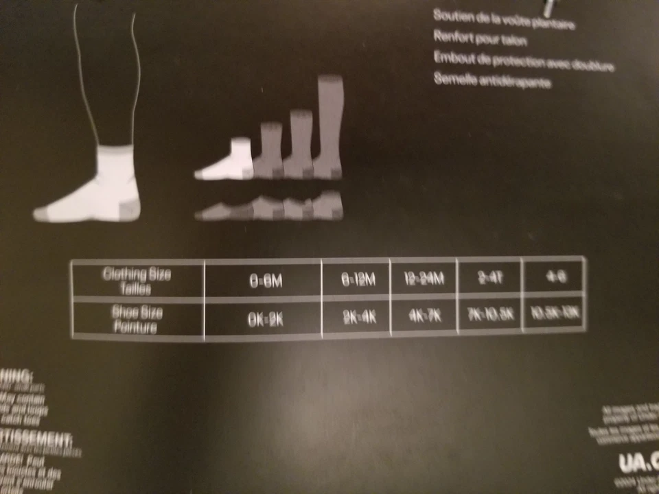 UNDER ARMOUR мальчиков носки 1/4 экипажа легкий школы 6 пара обуви размер 10,5-13K - Изображение 4 из 4