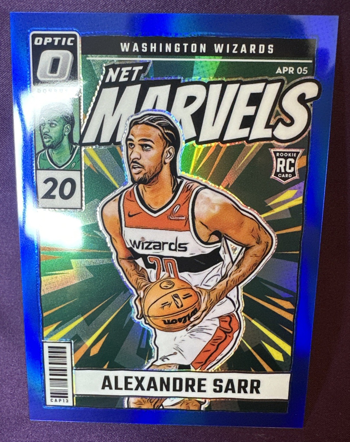 2024-25 Panini Donruss Optic NET MARVELS #7 ALEXANDRE SARR RC BLUE PRIZM /49 SSP