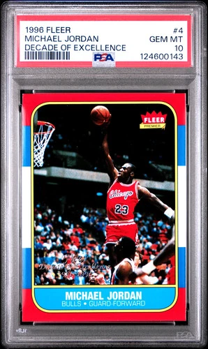 1996 Fleer #4 - Michael Jordan Decade of Excellence PSA 10 Gem Mint (143)