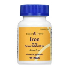 Iron Ferrous Sulfate 100 Tabs 65 Mg