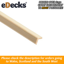 Pack of 12 x Pine Angle Beading 12mm x 12mm x 2.4m Moulding Square FB623
