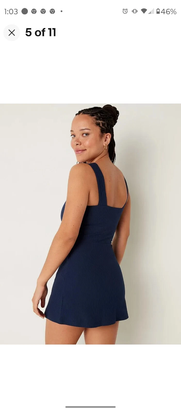 UNDERCOVER Nuovo abito da serbatoio attivo Victoria's Secret rosa con romper a costole blu navy taglia XXL 2XL