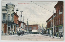 Postcard Mill Street in Niles, OH.