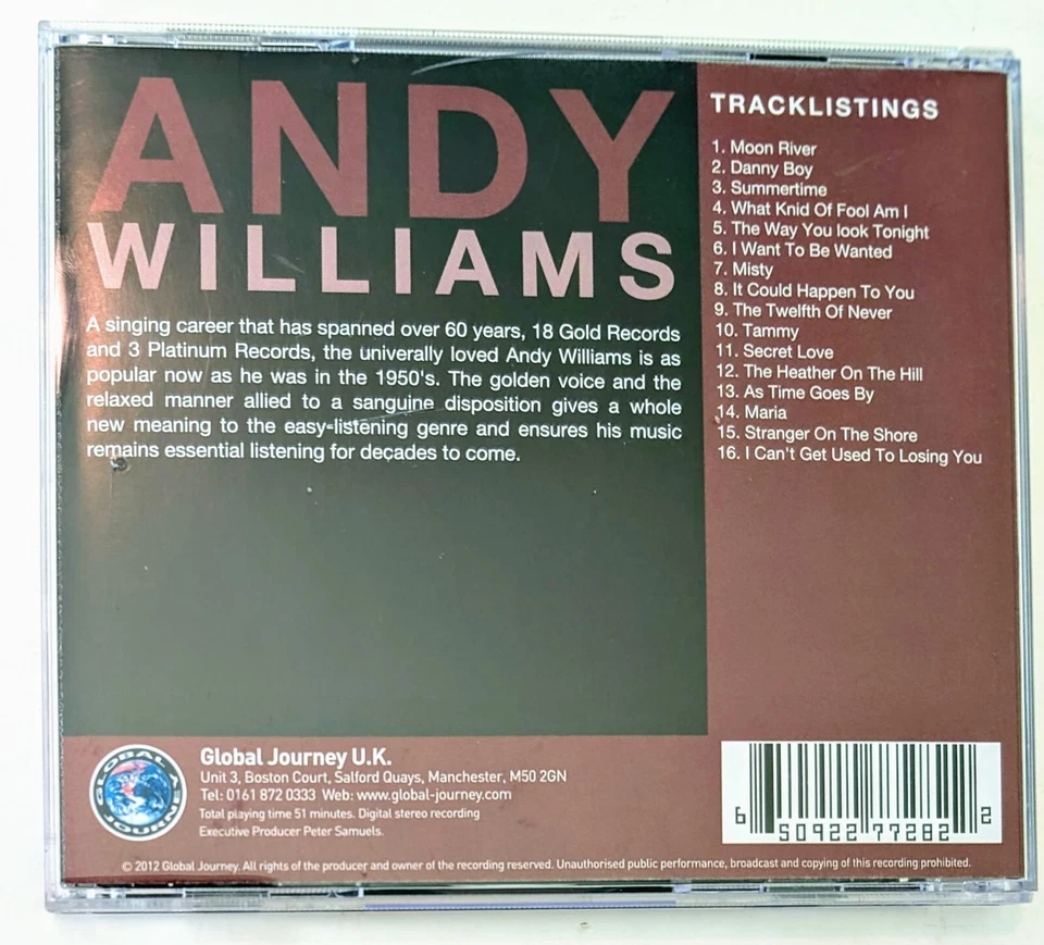 Andy Williams – Legends Original Recordings (2012) - United Kingdom - CD VG+ - Image 3 of 4