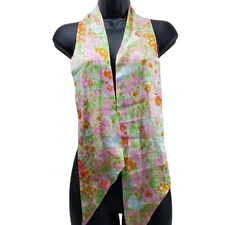 Unbranded Scarf Multicolor Flower Power Spring Motif Silky Tie 6/31"