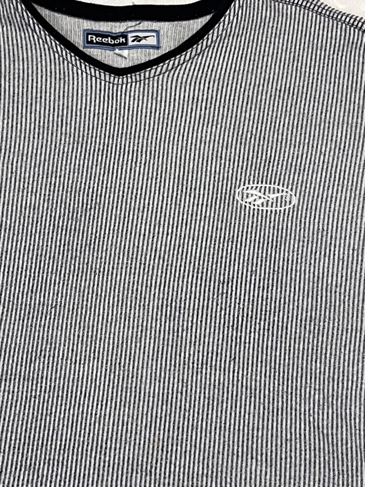 Camisa Reebok Vintage Rayas Manga Larga - Rayas Blanco y Negro Foto 3 de 4