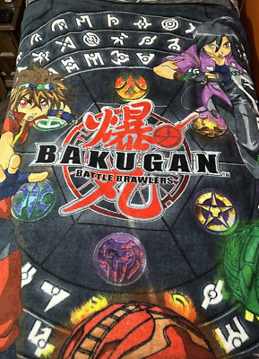 Bakugan Battle Brawlers Print Fleece Throw 2009 Blanket 48x60 Sega Spin Masters